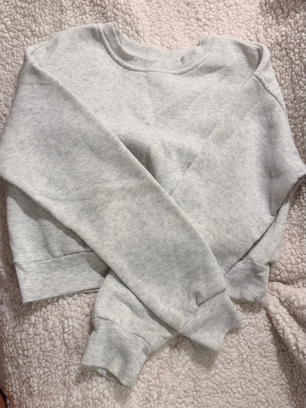 No Comment" Heather Gray Cropped Sweatshirt – Size S